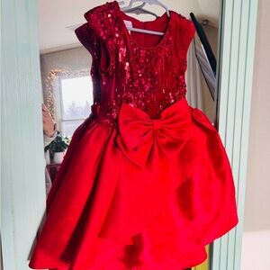 Bonnie Jean Sparkling Red Sequin Dress